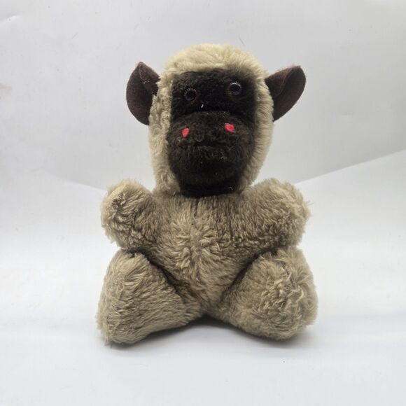 The Rushton Company Vintage Plush Monkey Stuffed Animal Toy Brown 8" Sitting - Picture 1 of 11